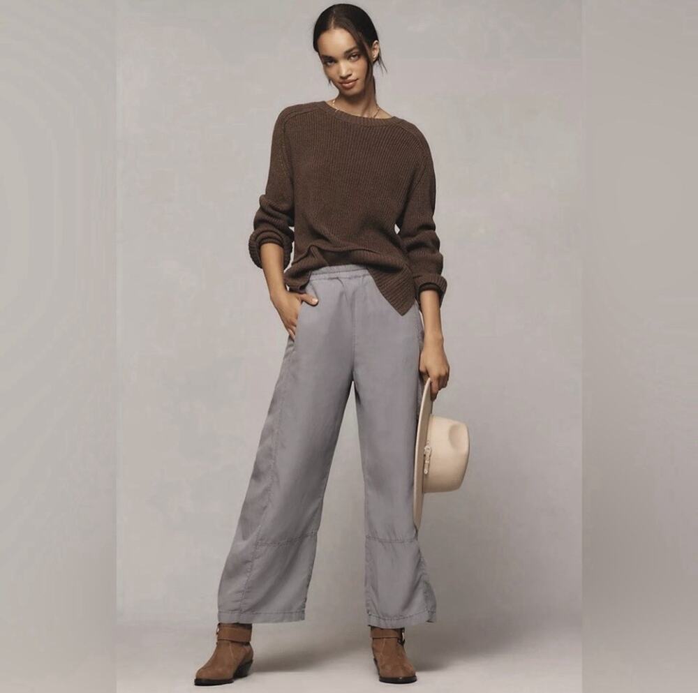Anthropologie Pilcro The Izzie Relaxed Pull-On Barrel Pants Grey XL Lagenlook T7